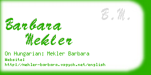 barbara mekler business card